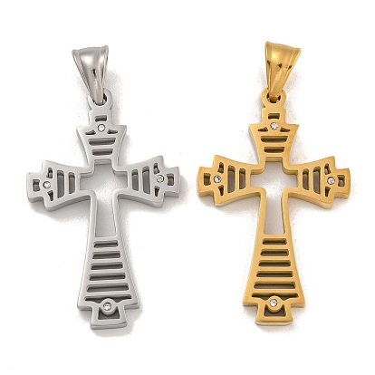 304 подвески из нержавеющей стали, со стразами, крест очарование