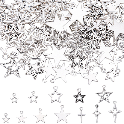 120 шт 12 стили подвески из сплава в тибетском стиле, звезды прелести