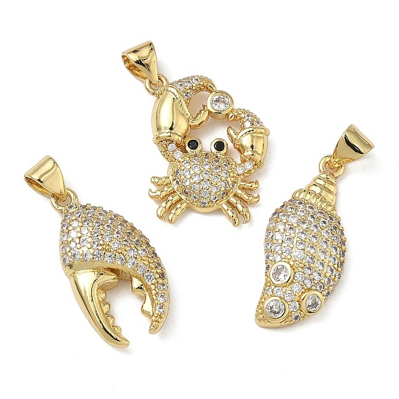 Латунные микропаве прозрачные подвески с фианитом, реальный 16 k позолоченный