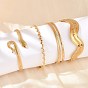 304 женские браслеты-манжеты из нержавеющей стали, реальный 18 k позолоченный