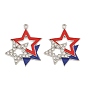 Alliage avec pendentifs en émail et strass cristal, charmes étoiles, colorées