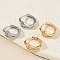 Круглые серьги-кольца из латуни с микропаве из кубического циркония.