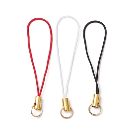 Nylon Mobile Straps, with Brass Cord Ends