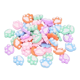 Аксессуары для кабошонов из непрозрачной смолы с плоской задней стенкой, Для изготовления ювелирных изделий из смолы, форма отпечатка кошачьей лапы