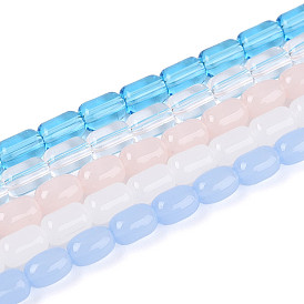 Нити бусин из искусственного нефрита и прозрачного стекла, баррель