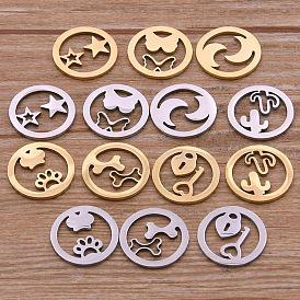 201 подвески из нержавеющей стали, плоско-круглые, разнообразные