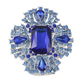 Штыри отворотом сплава горного хрусталя для одежды рюкзака, цветок, платина