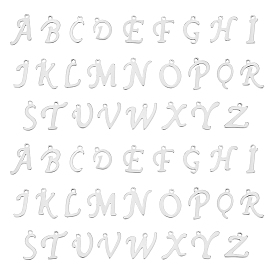 2 наборы 201 подвески из нержавеющей стали, алфавит, цвет нержавеющей стали, лазерная резка