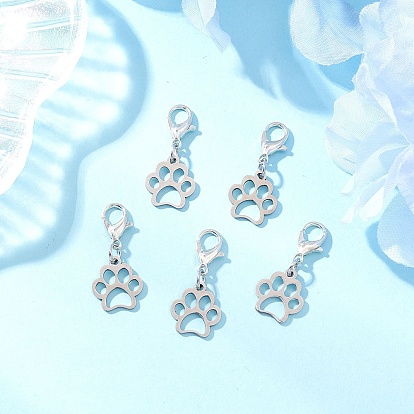 304 подвесные украшения из нержавеющей стали в виде отпечатков лап, Сплав с застежками когтя омара