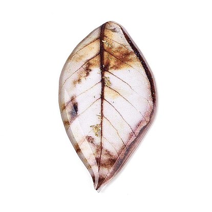 Подвески из эпоксидной смолы в виде листьев, с золотой фольгой и блестками