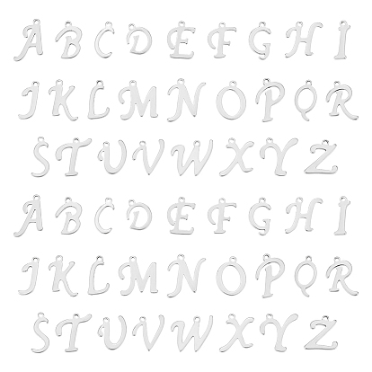 2 наборы 201 подвески из нержавеющей стали, алфавит, цвет нержавеющей стали, лазерная резка