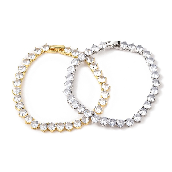 Латунь кубического циркония ссылка браслеты, без свинца и без кадмия, реальный 18 k позолоченный