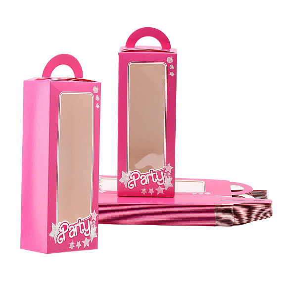 20шт милые бумажные подарочные коробки для девочек, прямоугольник с видимым окном