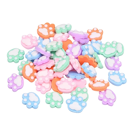 Аксессуары для кабошонов из непрозрачной смолы с плоской задней стенкой, Для изготовления ювелирных изделий из смолы, форма отпечатка кошачьей лапы