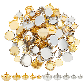 240 шт. 8 стили 201 нержавеющая сталь пришивные штыри настройки, настройки когтей для стразов с плоской обратной стороной, плоско-круглые