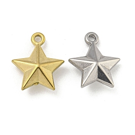 Ion Plating(IP) 304 Stainless Steel Charms, Star Charm