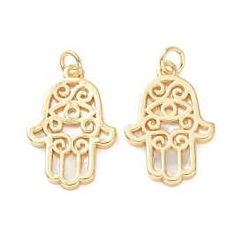 Подвески из латуни и натуральной белой ракушки, hamsa hand charms, без свинца и без кадмия