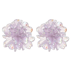 Resin Flower Stud Earrings with 304 Stainless Steel Pins