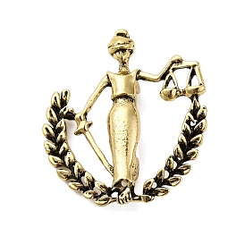 Tibetan Style Alloy Constellation Brooches, Libra