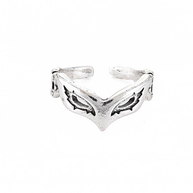 Mask Open Cuff Ring, Tibetan Style Alloy Jewelry for Women, Cadmium Free & Lead Free