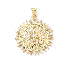 Латунные микро проложить кубического циркония подвески, , с ABS имитации жемчуга, долговечный, стойки покрытие, без свинца и без кадмия