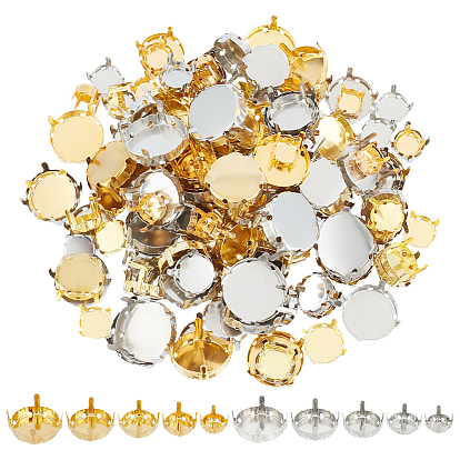 240 шт. 8 стили 201 нержавеющая сталь пришивные штыри настройки, настройки когтей для стразов с плоской обратной стороной, плоско-круглые