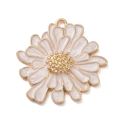 Подвески из эмали и сплава, золотые, цветочный шарм