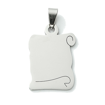 Pendentifs en acier inoxydable, charme de livre