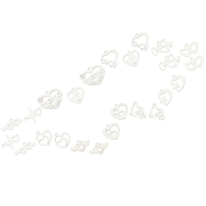 24 шт 12 стили 201 подвески из нержавеющей стали, лазерная резка