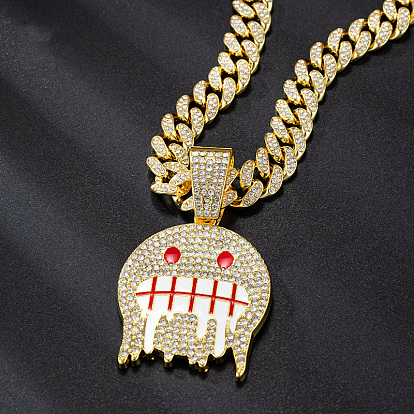 Подвеска-призрак из цинкового сплава с кристаллами и стразами, эмаль, для мужчин.