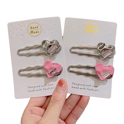 Металлические заколки для волос, сердце