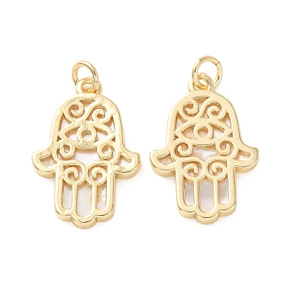 Подвески из латуни и натуральной белой ракушки, hamsa hand charms, без свинца и без кадмия