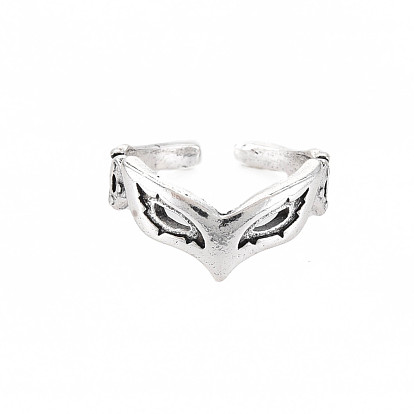 Mask Open Cuff Ring, Tibetan Style Alloy Jewelry for Women, Cadmium Free & Lead Free
