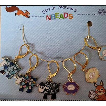 1Set Alloy Enamel Pendants, with Brass Linking Rings and 304 Stainless Steel Jump Rings