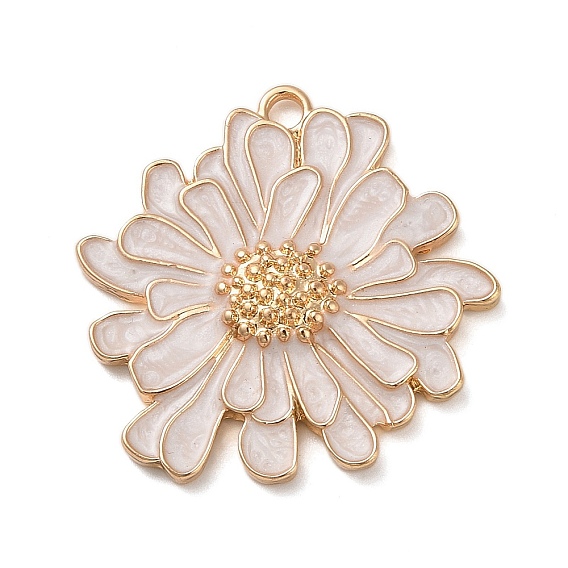 Подвески из эмали и сплава, золотые, цветочный шарм