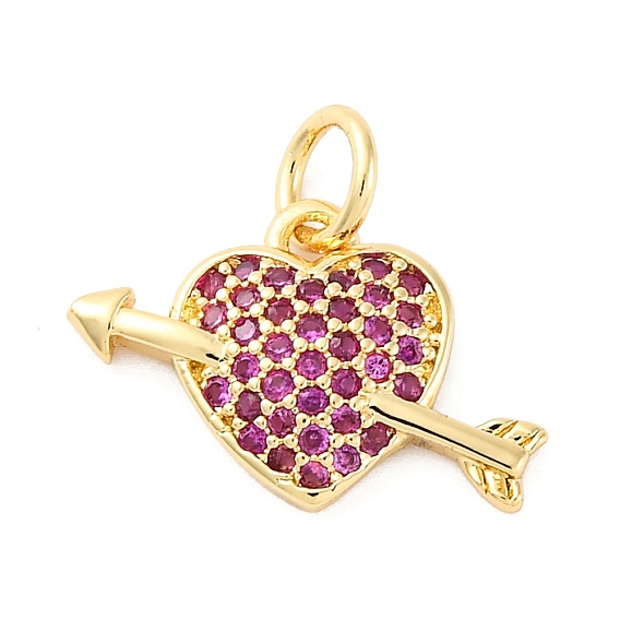 Латунные микро проложить кубического циркония подвески, без кадмия и без свинца, стрела в сердце, с целью перехода в кольце