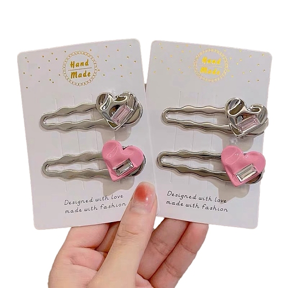 Металлические заколки для волос, сердце