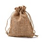 Polyester Imitation Burlap Packing Pouches Drawstring Bags, for Christmas, Wedding Party and DIY Craft Packing