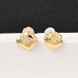 Серьги-гвоздики из латуни с прозрачным фианитом и прозрачным фианитом, с 316 хирургическим штифтом из нержавеющей стали и стеклом, без никеля 