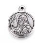 201 Edelstahl Anhänger, flach rund mit saint benedict