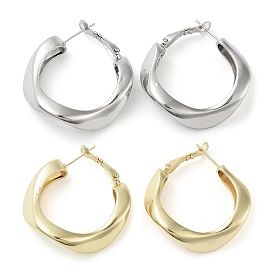 Brass Hoop Earrings, Long-Lasting Plated, Lead Free & Cadmium Free, Ring