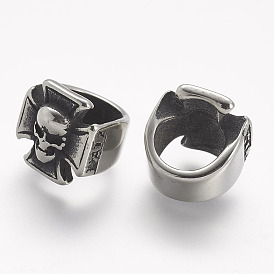 304 из нержавеющей стали бусы, череп, бусины с большим отверстием