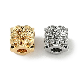 Brass Beads, Cube with Flower