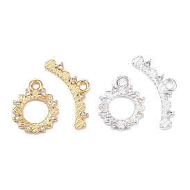 Латунные застежки-молнии из прозрачного кубического циркония, кольцо