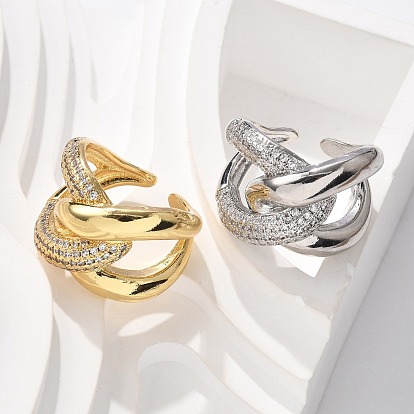 Латунные кольца-манжеты с микропаве из кубического циркония