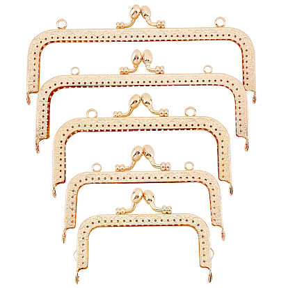 5Pcs 5 Style Iron Purse Handle Frame, for Bag Sewing Craft