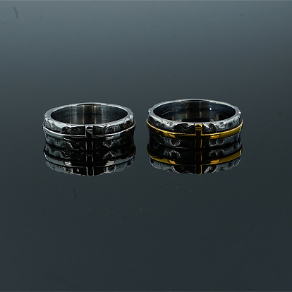 Anillos de dedo cruzados de acero inoxidable estilo retro