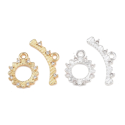 Латунные застежки-молнии из прозрачного кубического циркония, кольцо