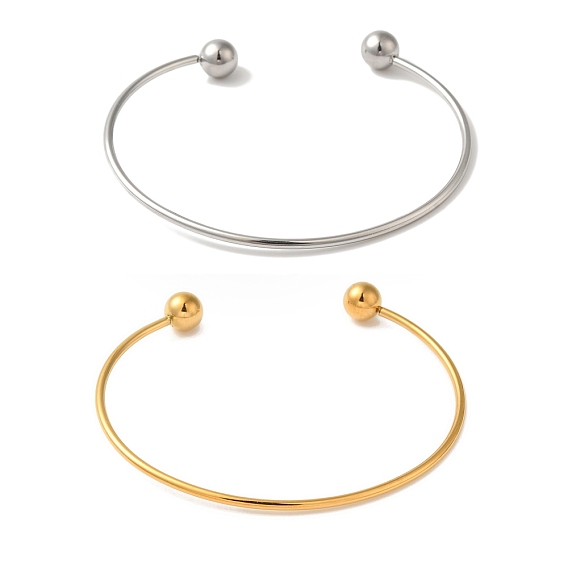 Ионное покрытие (ip) 304 браслеты-манжеты из нержавеющей стали с открытым креплением для женщин