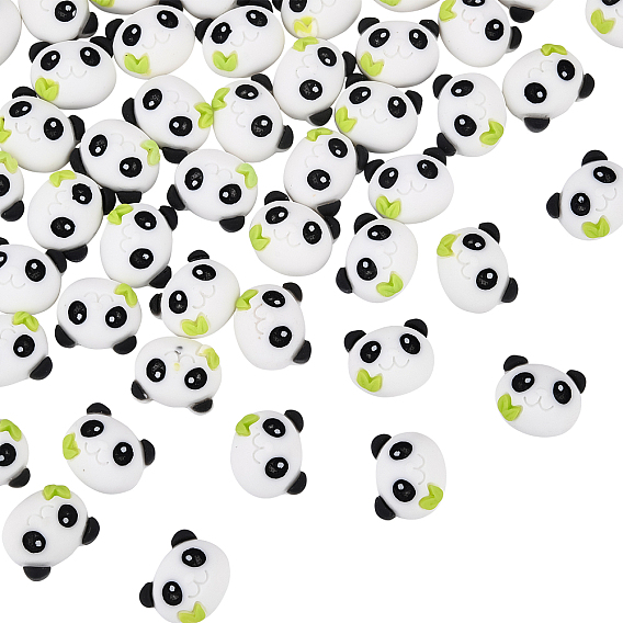 50Pcs Opaque Resin Cabochons, Nail Art Decoration, Panda